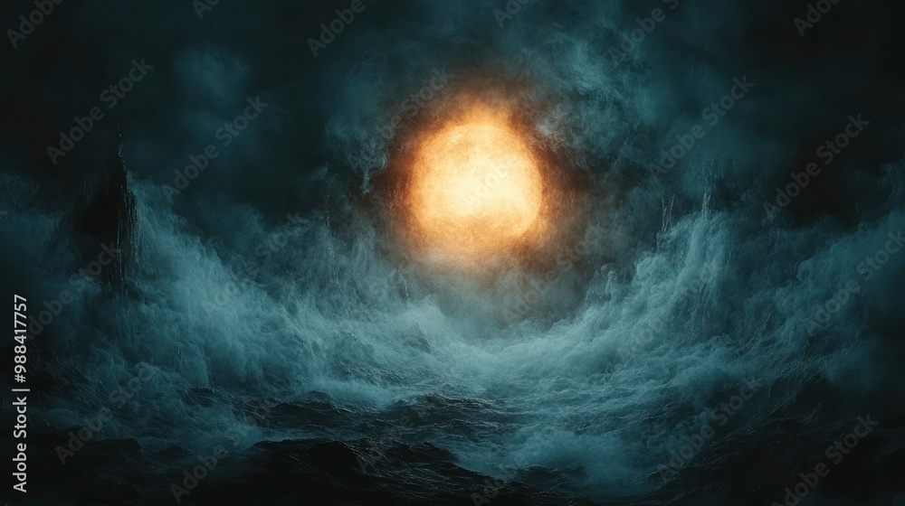dark, mystical night sky evoking Halloween with deep colors and an abstract gloomy background. e eerie glow of a sun and fog of mystery dark, mystical night sky evoking Halloween with deep colors and an abstract gloomy background. e eerie glow of a sun and fog of mystery