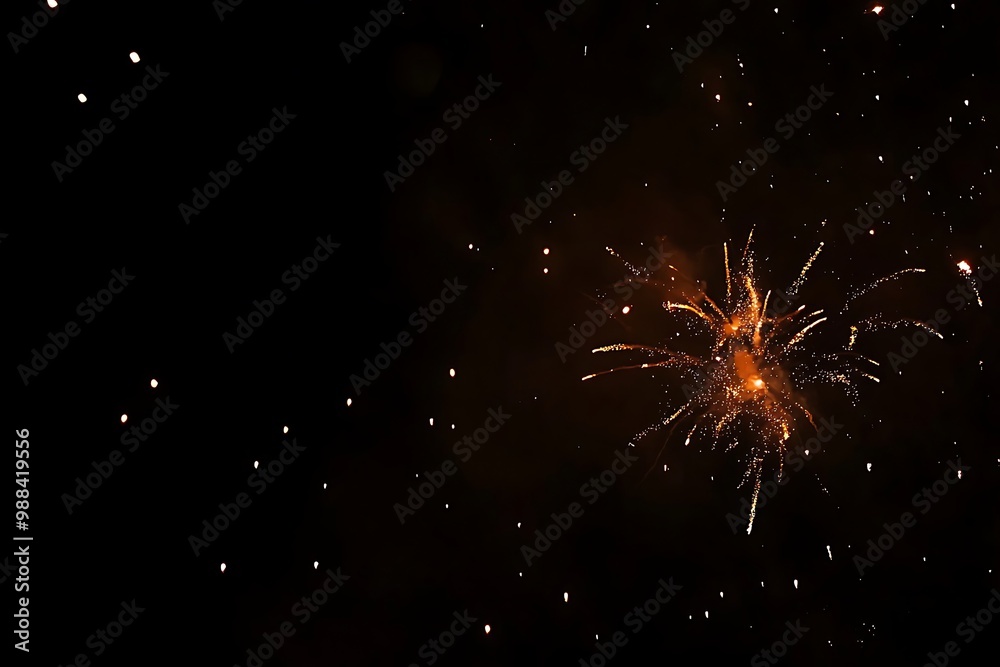 Fototapeta premium banner template with firework on black background