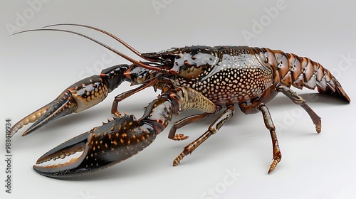 close up of yabby freshwater crayfish isolated on white photo