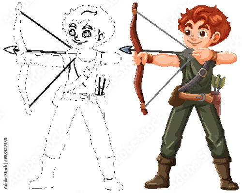 Young Archer in Action