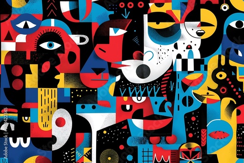 Abstract Art Design with Geometric Shapes and Colors