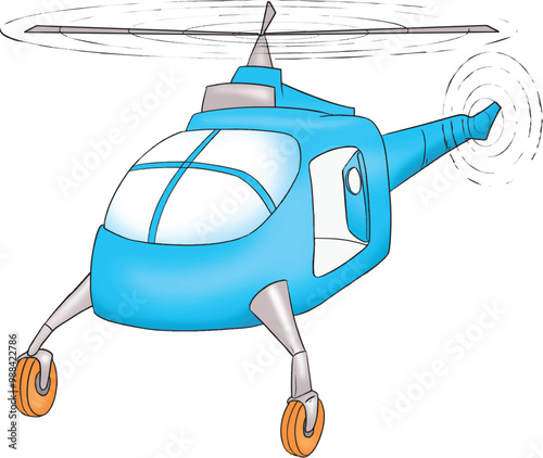 Helicopter in the sky vector.