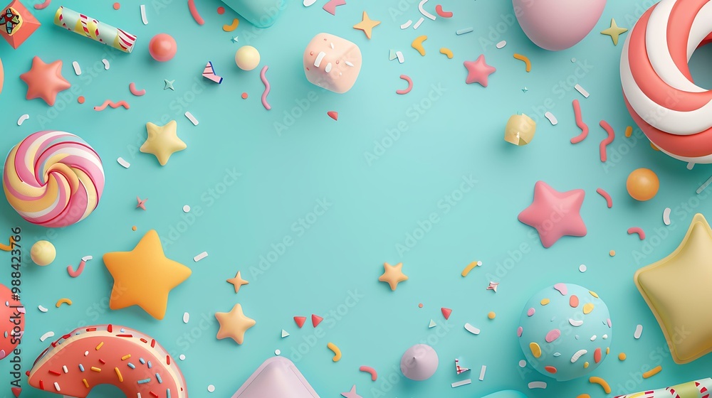 Fototapeta premium Colorful 3D Rendered Candy Background