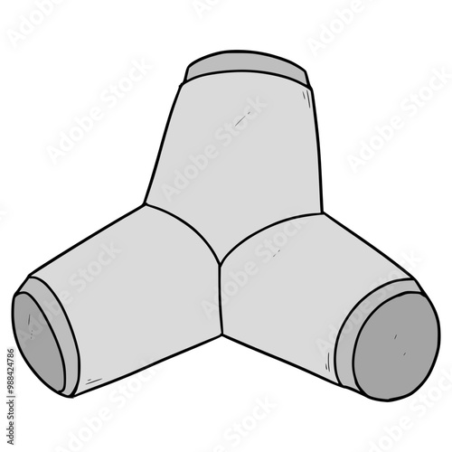 tetrapod breakwater illustration hand drawn isolated vector