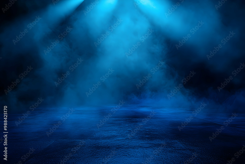 Abstract Blue Background with Light Rays and Smoke Abstract Blue Background with Light Rays and Smoke