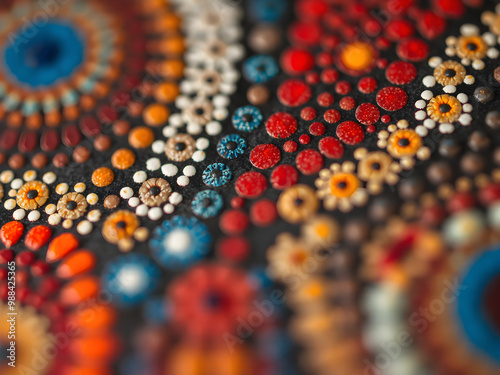 Vibrant Essence: Australian Aboriginal Dot Painting photo