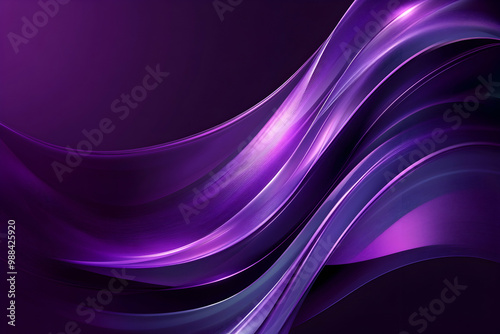 Purple Abstract Background with Wavy Lines