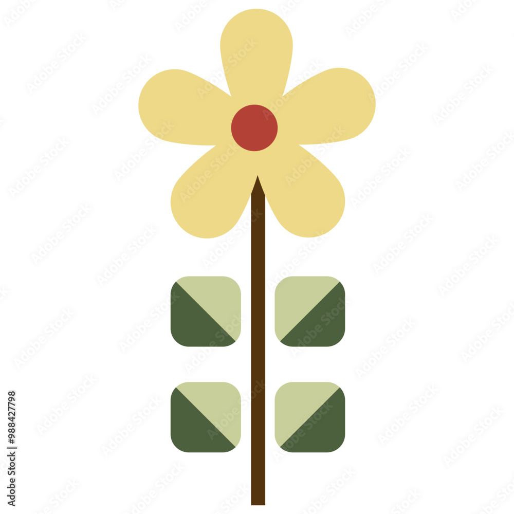 Mid Century Flower Illustration Mid Century Flower Illustration