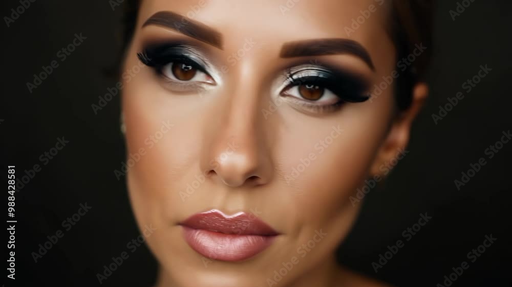 Close-up portrait of a woman with bold makeup Close-up portrait of a woman with bold makeup