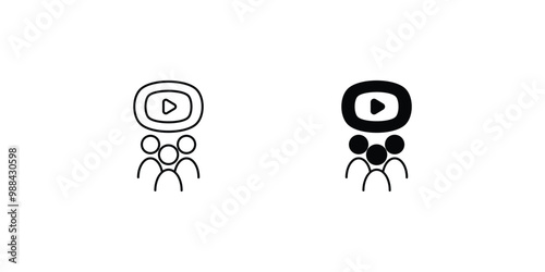 audience set icon with white background vector stock illustration