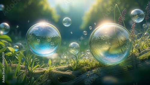 shining grass bubble