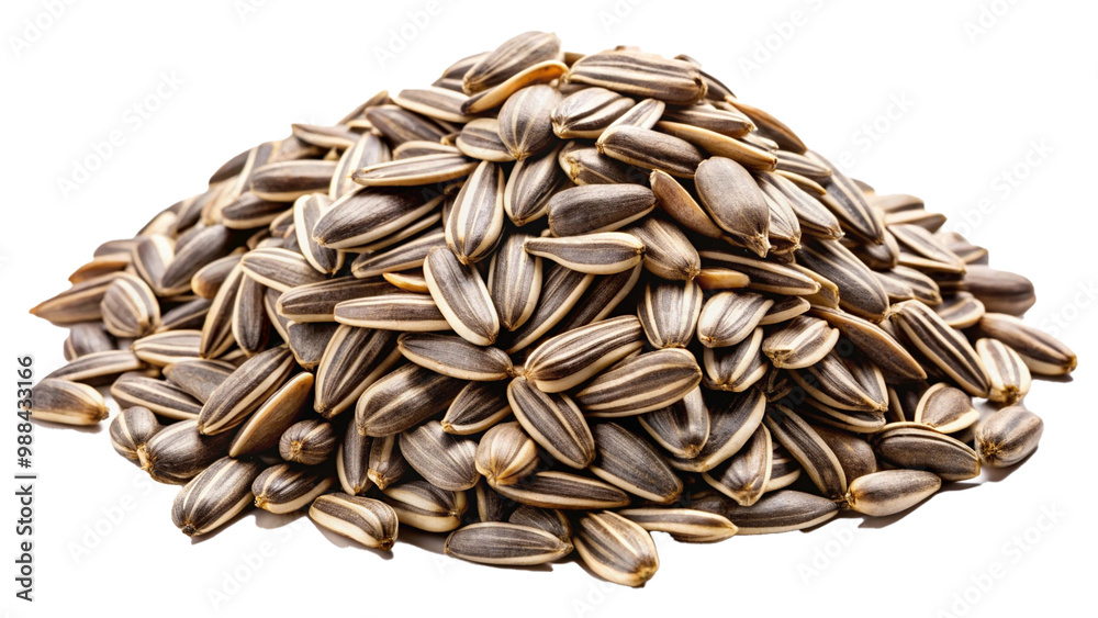 Pile of healthy Sunflower oil seed on transparent background Pile of healthy Sunflower oil seed on transparent background