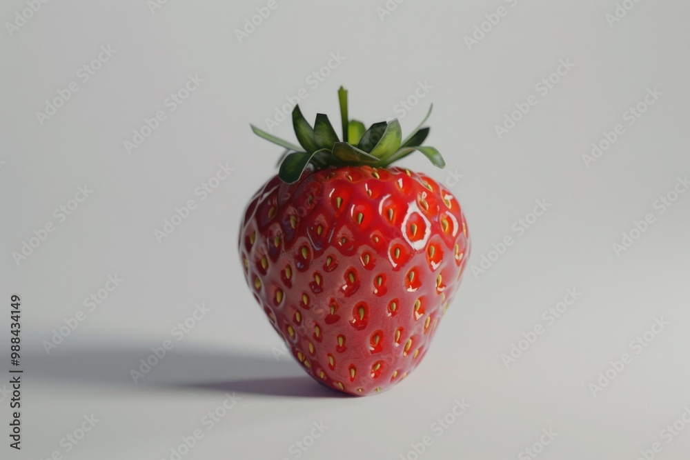 Fresh strawberry on a white background, ideal for food and healthy lifestyle imagery Fresh strawberry on a white background, ideal for food and healthy lifestyle imagery