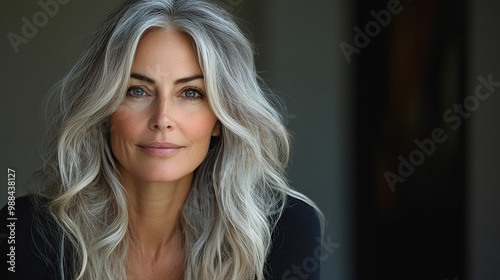 skincare for mature woman beautiful older woman with gray hair cleaning taking care of her skin