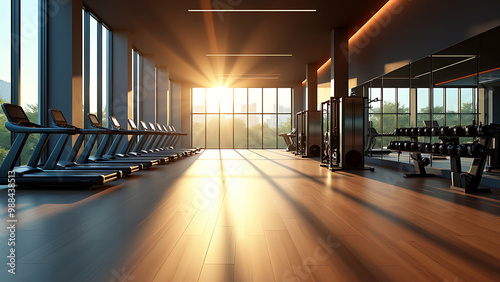 Luxury fitness club in the afternoon
