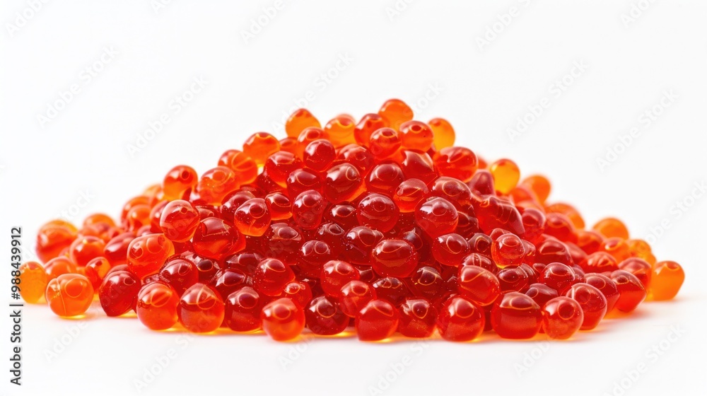 A colorful pile of gummy bears in shades of red and orange A colorful pile of gummy bears in shades of red and orange