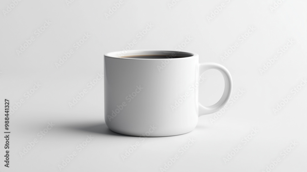 Fototapeta premium White coffee mug isolated on a solid white background. isolated on a solid white background. Illustrations 
