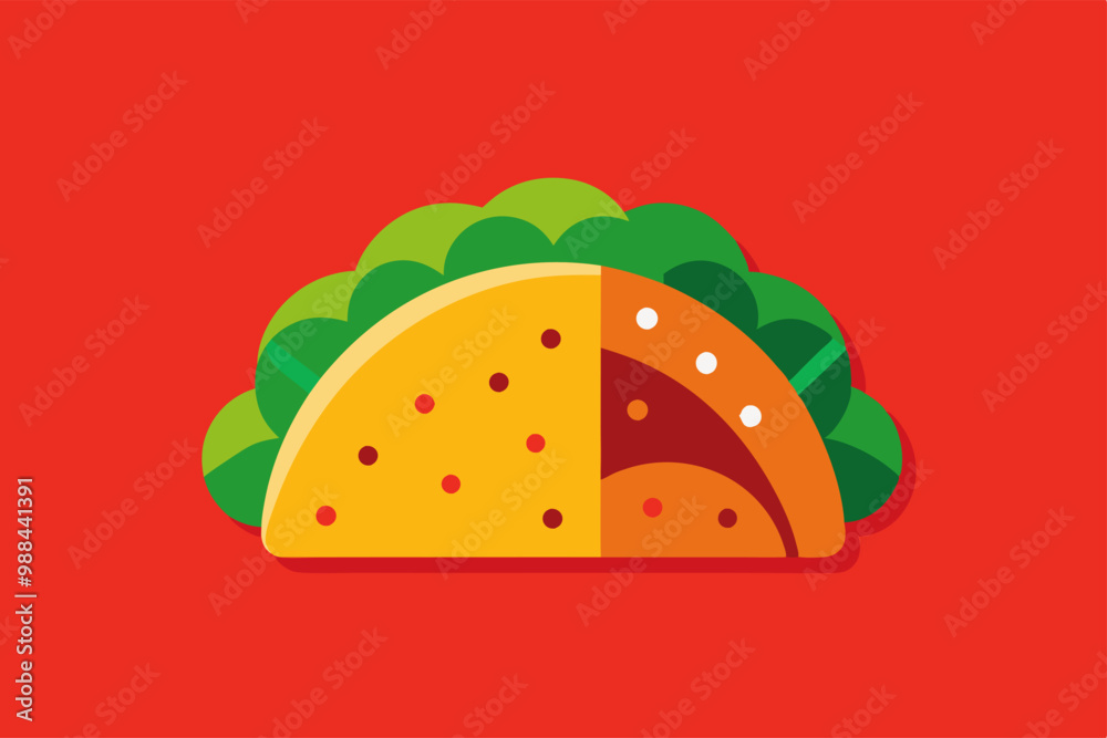 Minimalist taco design celebrating national taco day with bright colors