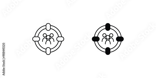 target audience set icon with white background vector stock illustration