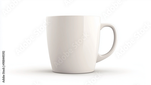 White coffee mug isolated on a solid white background. isolated on a solid white background. Illustrations 