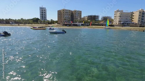 Makenzy beach Larnaca Cyprus view from seaside photo