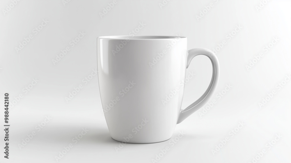 Fototapeta premium White coffee mug isolated on a solid white background. isolated on a solid white background. Illustrations