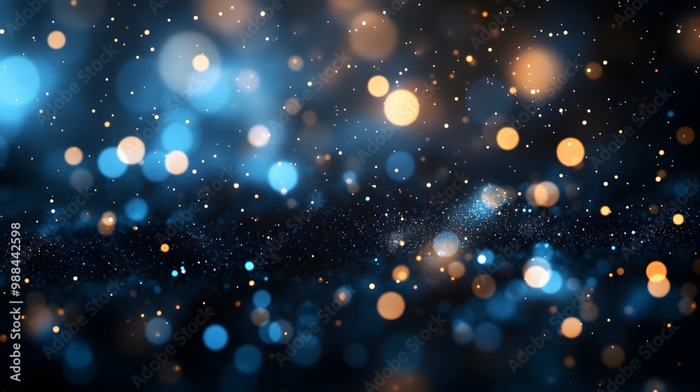 Obraz premium Abstract Blue and Gold Bokeh Background