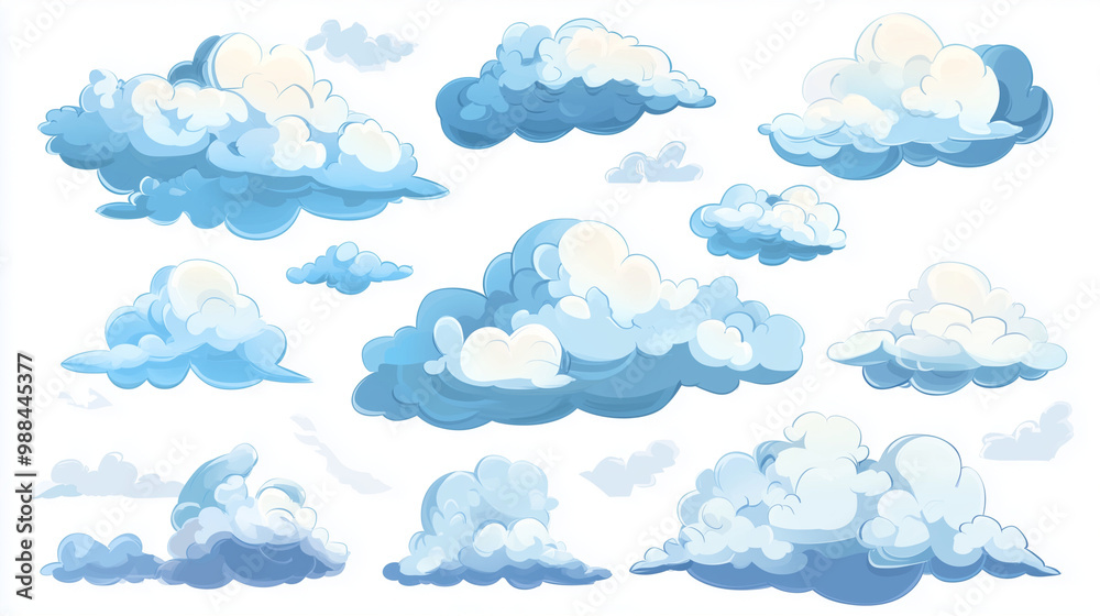 Set of clouds cartoon style isolated on white illustration. cartoons. Illustrations
Set of clouds cartoon style isolated on white illustration. cartoons. Illustrations