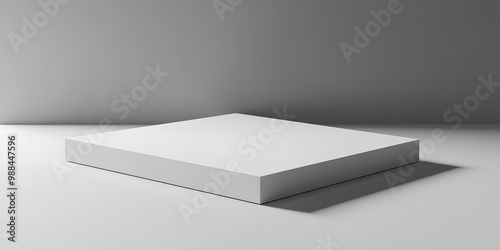 3D Render of Minimalistic White Thin Box Plate Cover