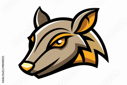 Armadillo head mascot logo design vector illustration