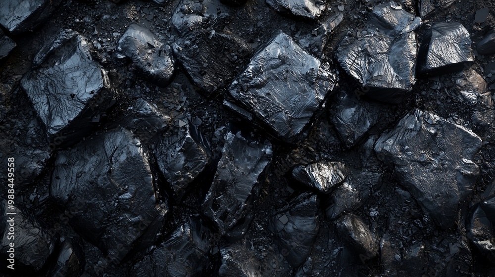 Close-up of coal texture showcasing dark, rough, and jagged surfaces of coal pieces. Close-up of coal texture showcasing dark, rough, and jagged surfaces of coal pieces.