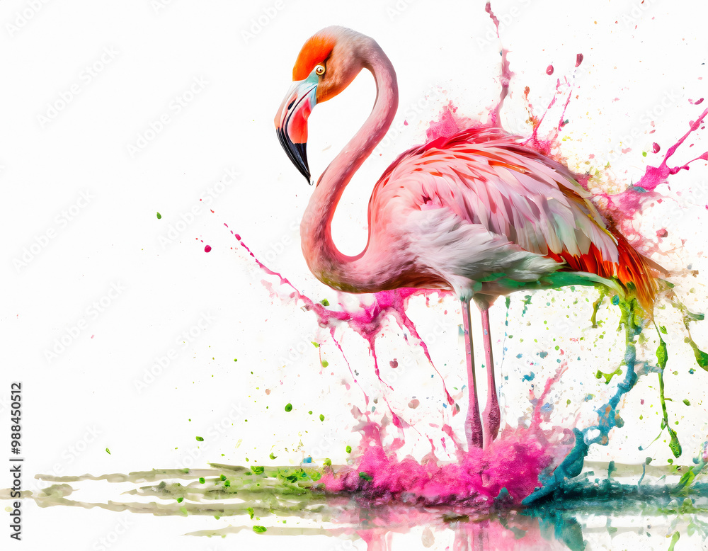 Naklejka premium Lively flamingo bird