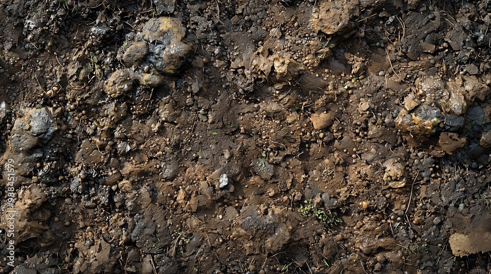 Close-up of rocky soil texture showing various sizes of rocks and earthy material. Close-up of rocky soil texture showing various sizes of rocks and earthy material.