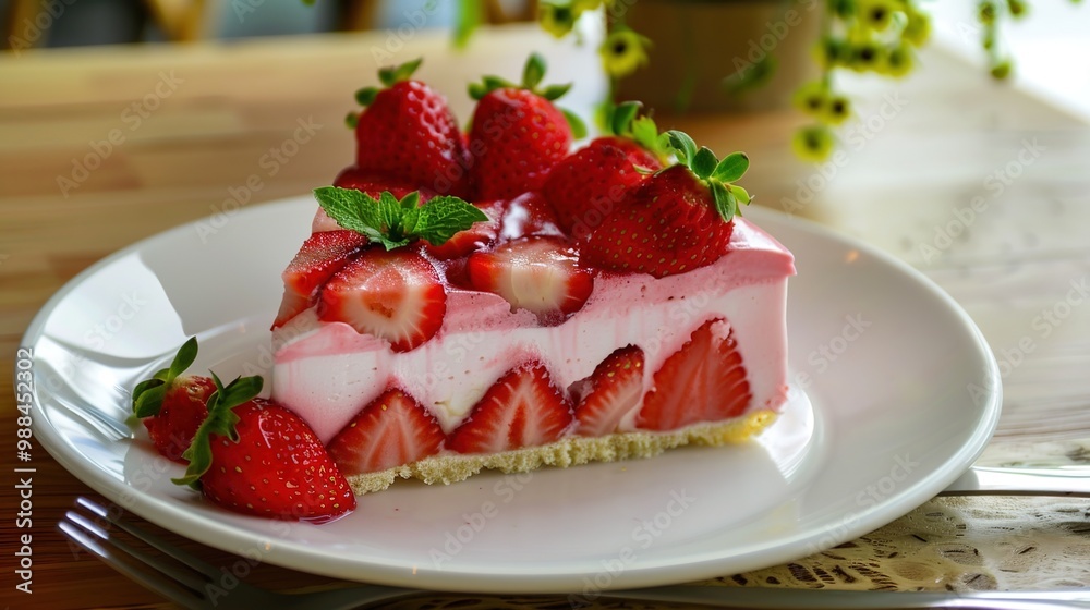 Scrumptious strawberry cake with creamy frosting and fresh berries, perfect for celebrations Scrumptious strawberry cake with creamy frosting and fresh berries, perfect for celebrations