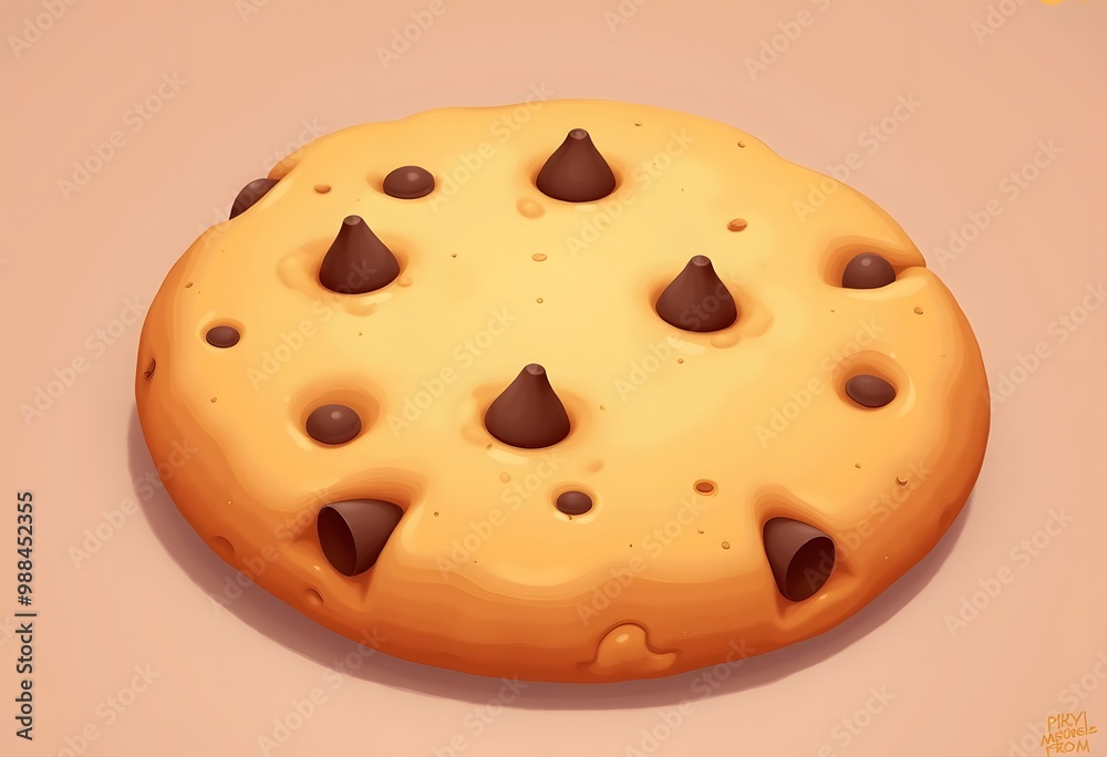 A close-up of a chocolate chip cookie A close-up of a chocolate chip cookie