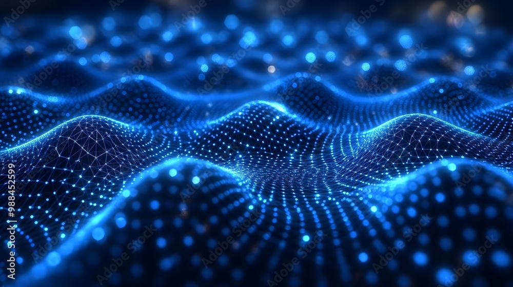 Abstract Blue Digital Network Background Abstract Blue Digital Network Background