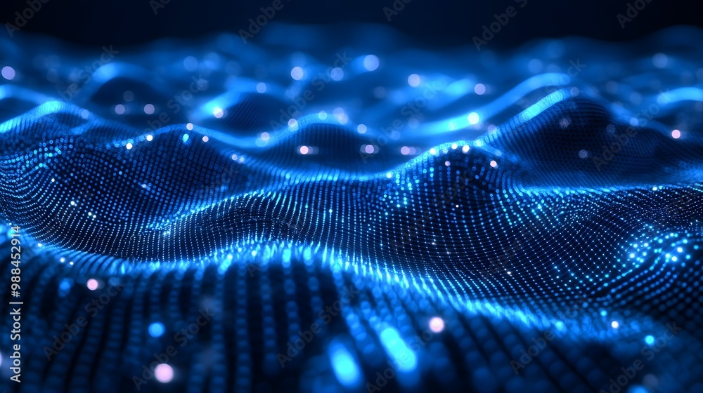 Abstract Blue Digital Network Background Abstract Blue Digital Network Background