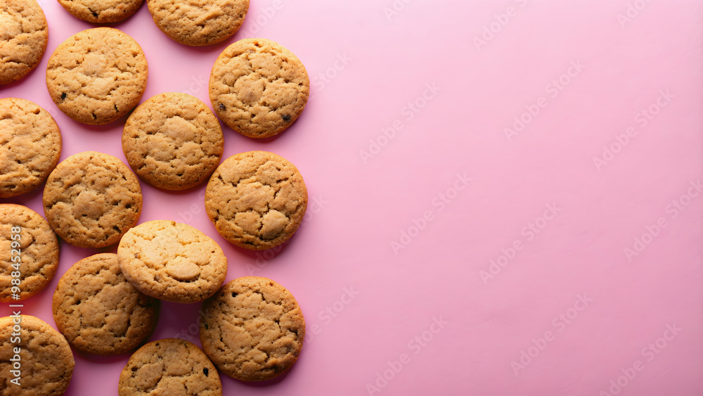 Delicious sugar-free cookies on a pink background, ideal for healthy snacks and diet concepts, diet, healthy, cookies, sugar-free Delicious sugar-free cookies on a pink background, ideal for healthy snacks and diet concepts, diet, healthy, cookies, sugar-free
