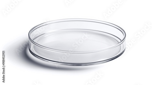 Wallpaper Mural side view on one single empty petri dish isolated on white background Torontodigital.ca