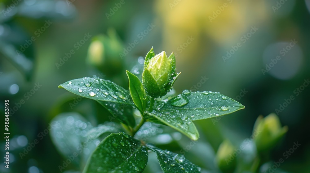 Verdant Foliage Embracing Ethereal Droplets Verdant Foliage Embracing Ethereal Droplets