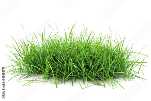 A pile of green grass on a white surface