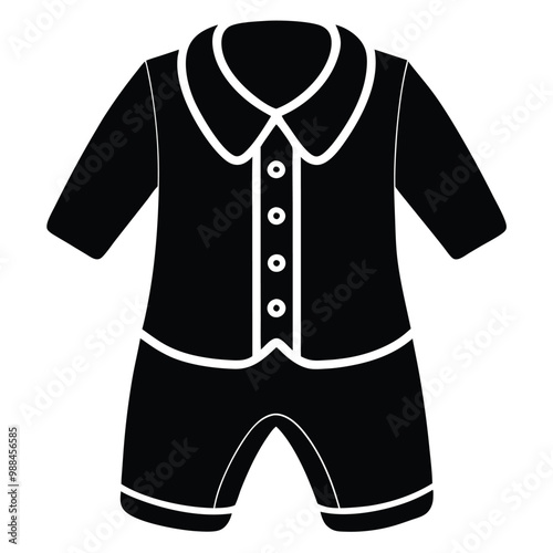 Delightful illustration of a baby boy's formal outfit, featuring an adorable tuxedo design perfect for special occasions. Ideal for fashion enthusiasts and children's apparel inspiration.