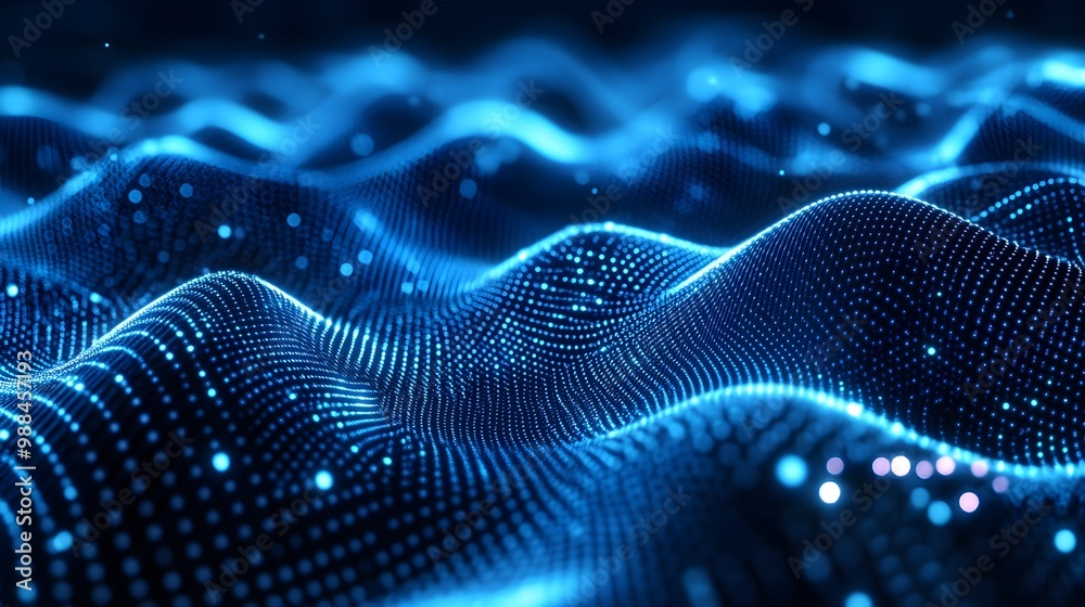 Abstract Blue Digital Wave Background Abstract Blue Digital Wave Background