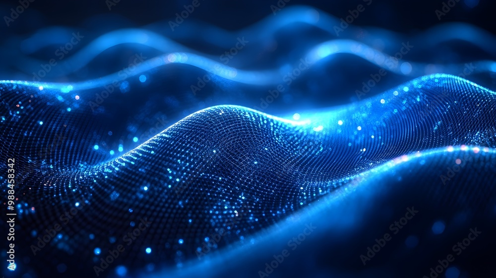 Abstract Blue Digital Waves Background Abstract Blue Digital Waves Background
