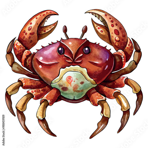 Crab Watercolor Illustration Clipart