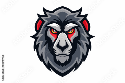 Baboon head mascot logo design vector illustration