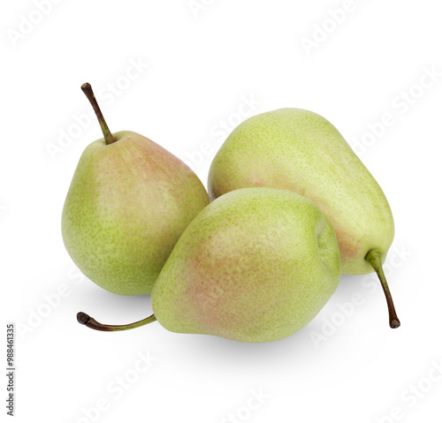 Ripe pears isolated on transparent background. (.PNG)