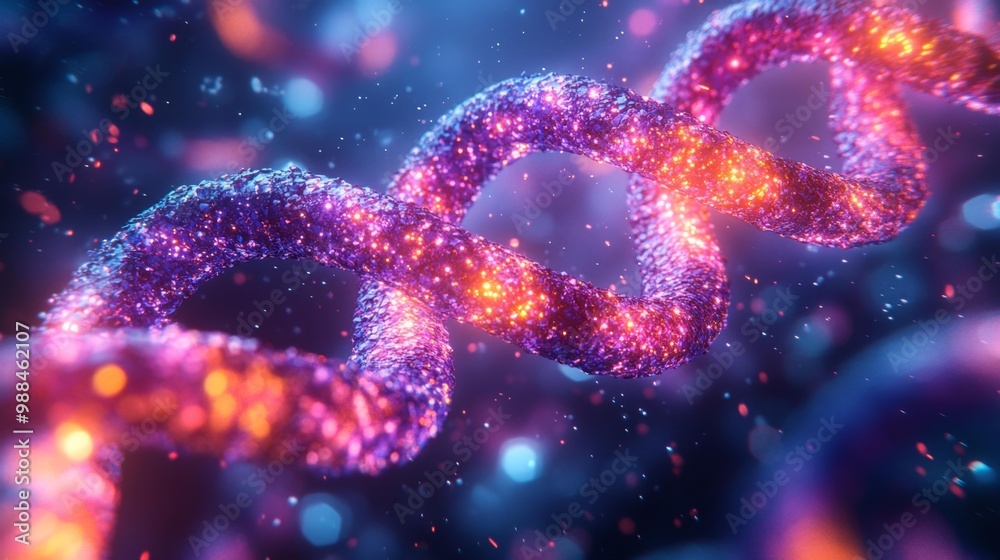 Abstract Glowing DNA Strand – Generative AI Abstract Glowing DNA Strand – Generative AI