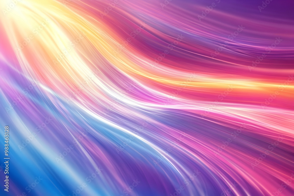 Abstract Background with Curved Lines of Purple, Yellow, and Blue Abstract Background with Curved Lines of Purple, Yellow, and Blue