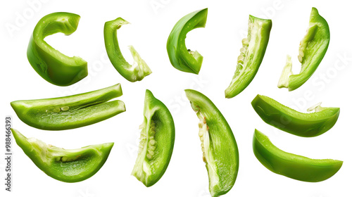 Fresh green bell pepper slices © ItziesDesign